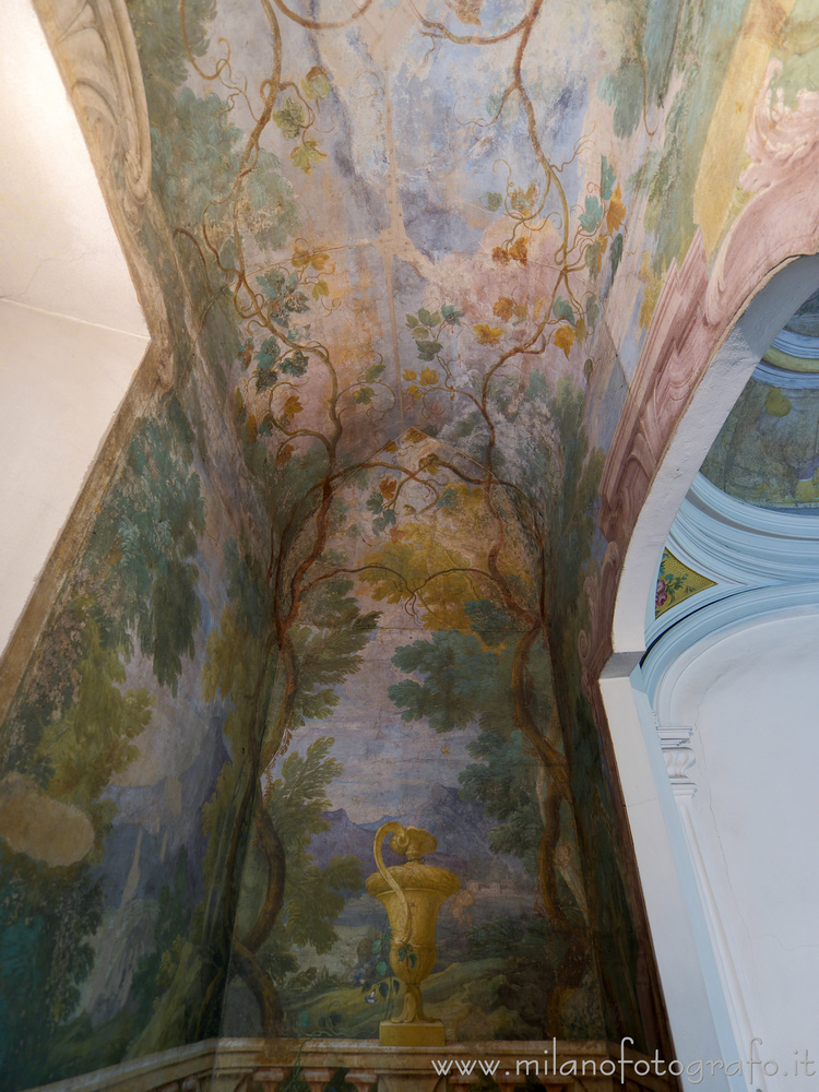 Sesto San Giovanni (Milan, Italy) - Small room in Villa Visconti decorated with a trompe l'oeil park